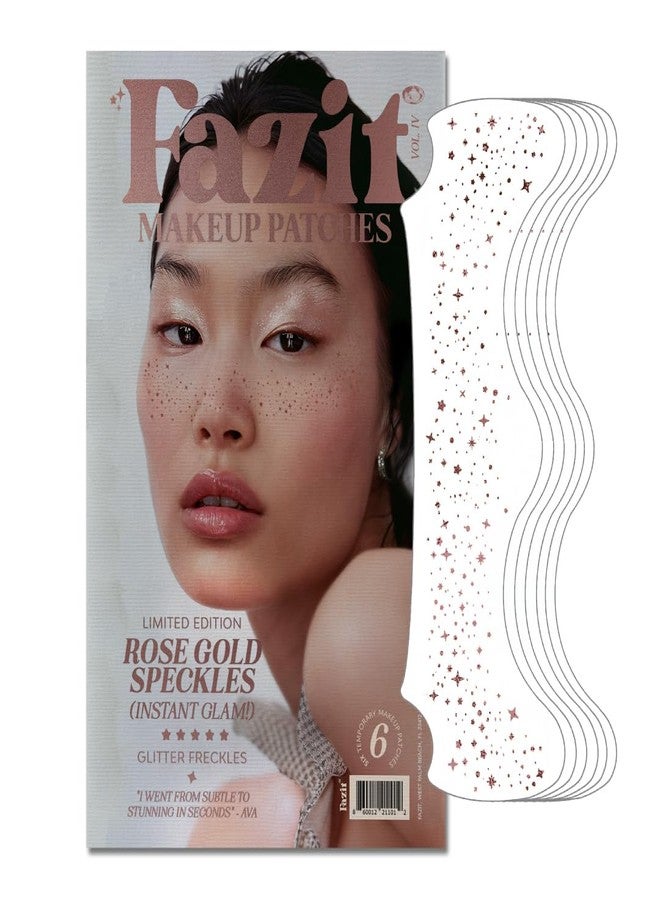 Fazit Makeup Patches - Rose Gold Speckles - Glow Up Make-Up Patches - Cute Glitter Makeup Accessories for Women - Cosmetic Glitter for Face - Image 1